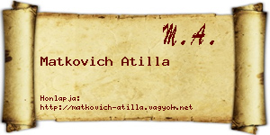 Matkovich Atilla névjegykártya